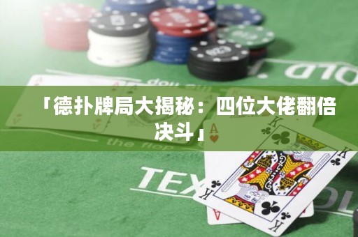 「德扑牌局大揭秘：四位大佬翻倍决斗」