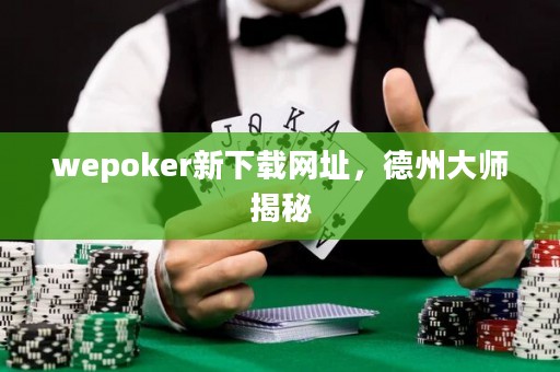 wepoker新下载网址，德州大师揭秘