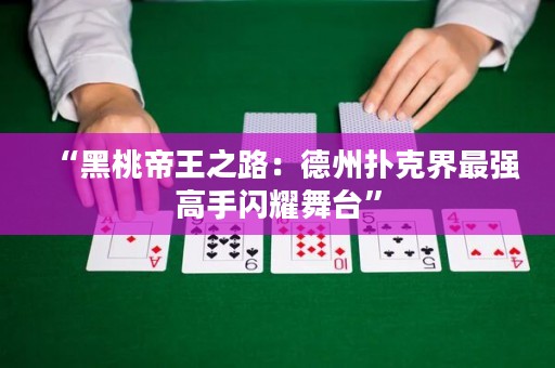 “黑桃帝王之路：德州扑克界最强高手闪耀舞台”