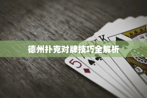 德州扑克对牌技巧全解析