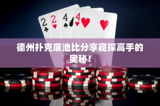 德州扑克底池比分享窥探高手的奥秘！