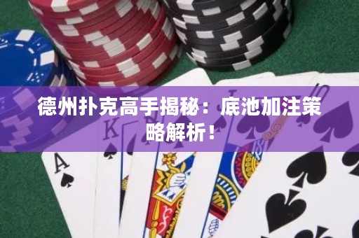 德州扑克高手揭秘：底池加注策略解析！