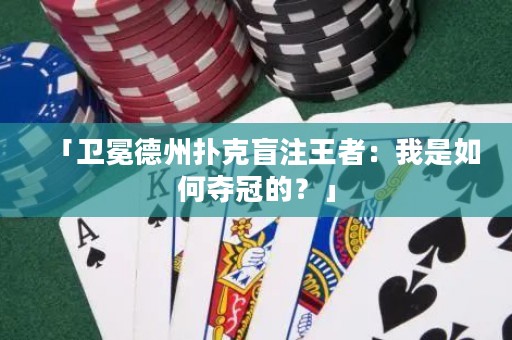 「卫冕德州扑克盲注王者：我是如何夺冠的？」