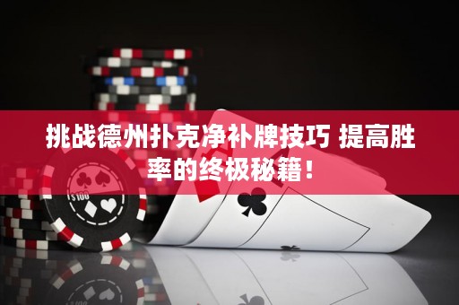 挑战德州扑克净补牌技巧 提高胜率的终极秘籍！