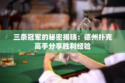 三条冠军的秘密揭晓：德州扑克高手分享胜利经验