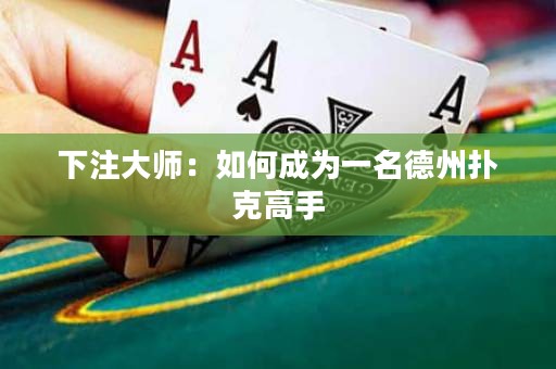 下注大师：如何成为一名德州扑克高手