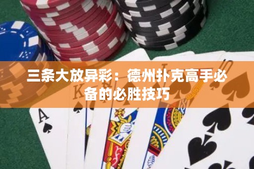三条大放异彩：德州扑克高手必备的必胜技巧