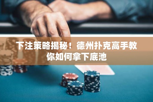 下注策略揭秘！德州扑克高手教你如何拿下底池