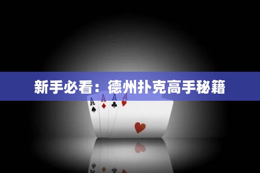 新手必看：德州扑克高手秘籍
