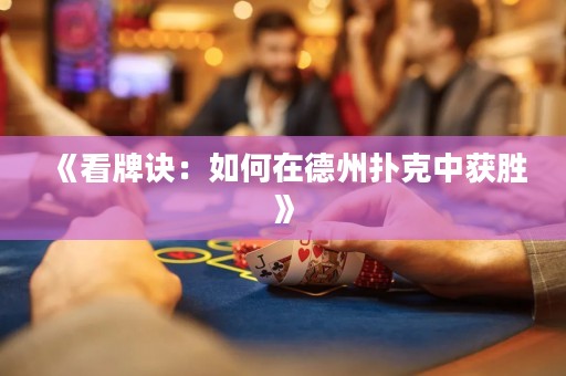 《看牌诀：如何在德州扑克中获胜》