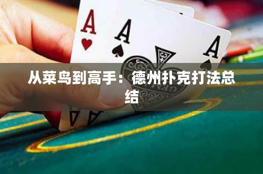 从菜鸟到高手：德州扑克打法总结