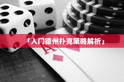 「入门德州扑克策略解析」