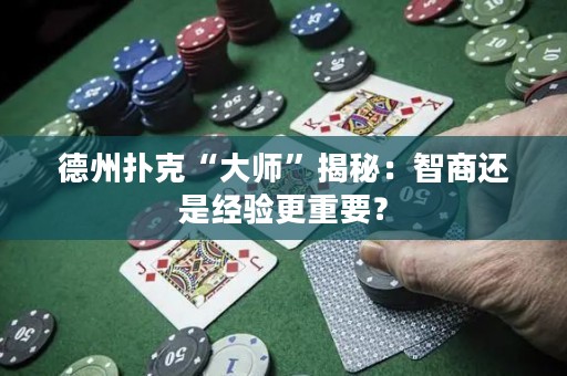 德州扑克“大师”揭秘：智商还是经验更重要？