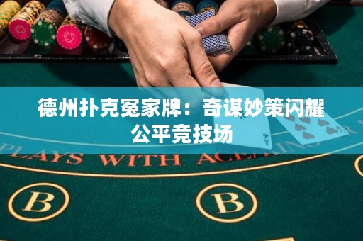 德州扑克冤家牌：奇谋妙策闪耀公平竞技场