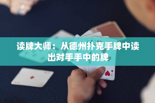 读牌大师：从德州扑克手牌中读出对手手中的牌