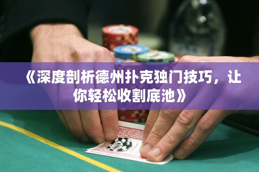 《深度剖析德州扑克独门技巧，让你轻松收割底池》